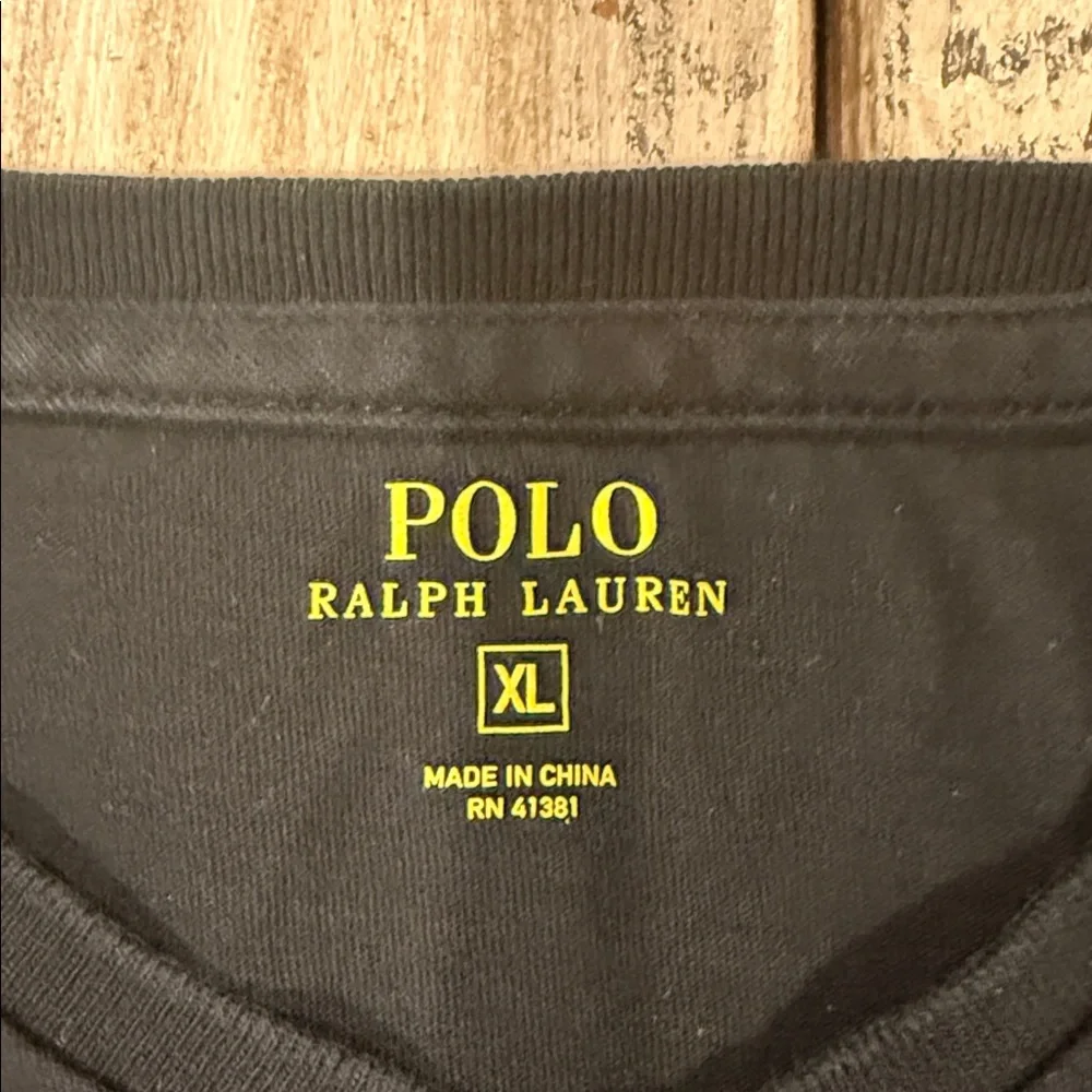 Polo by Ralph Lauren Men's Black Tee with Green Logo - Picture 2 of 9